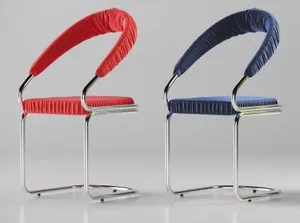 Table and chair with upholstery