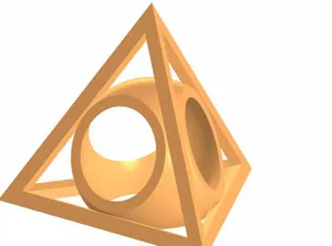 3d модель тетраэдра со вписанным ша...