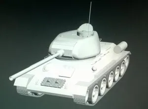 Low Poly модель танка T-34-85