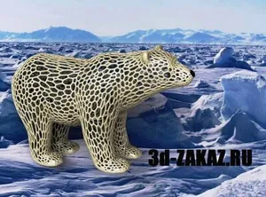 Белый медведь (дизайн Voronoi)