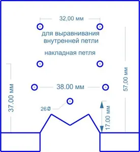 Шаблон под петлю D26мм, кондуктор Л...