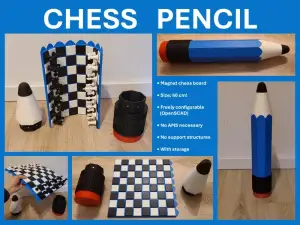 Foldable chessboard "Chess Pencil"
