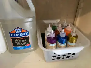 Dollar Tree Bin glue storage