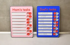 To-do list with sliding buttons and paper insert