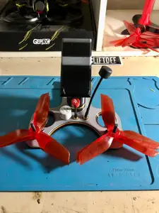 Drone stand that holds nuts, bolts, props, antenna's and drone.