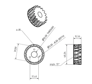Lawn mower cogwheel to gearbox
