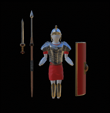 Set of Rome armor and weapons