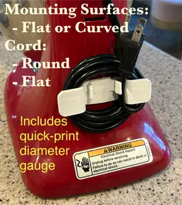 Appliance Cord Organizer, Flat/Curved Surfaces