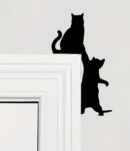 cats - door - wall