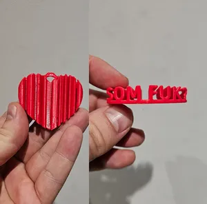 Anti Valentine's day heart - SUM FUK? SOM FUK?  pendant keychain