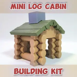 Miniature Desktop Log Cabin Building Kit *EVERYTHING INCLUDED* Home Office Novelty Toy