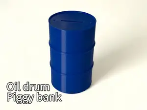 Oil drum piggy bank