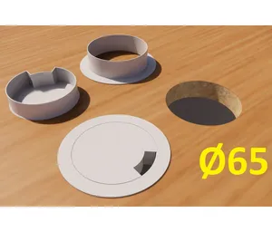Desk cable grommet for Ø 65 mm hole (Ring+Cover)