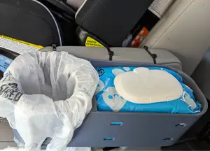 Wipe Holder and Garbage Bin for Car Armrest