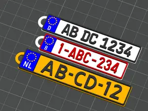 Customizable EU/European Licenseplate Keychain V1