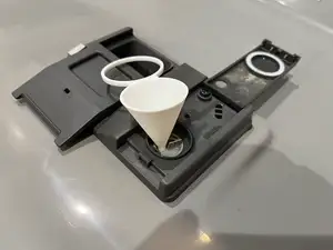 Dishwasher rinse aid micro funnel