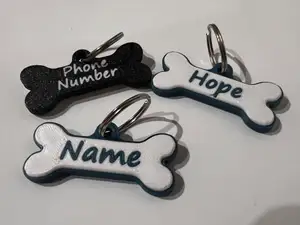 Dog Pet name tag (with phone number on backside)