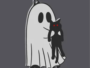 keychain ghost evil cat