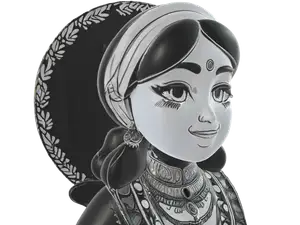 Graceful Folk Lady Figurine