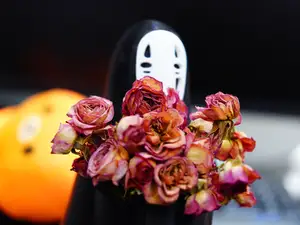 无脸男-干花花盆