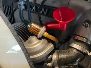 Old BMW motorcycle oil funnel