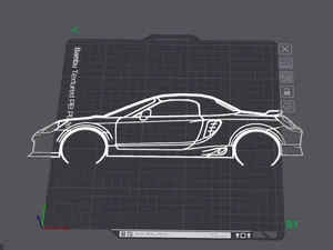 Toyota MR2 ZZw30 silhouette wall art