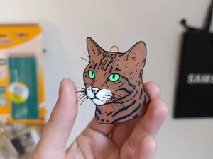 Bengal cat keychain and magnet