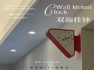 现代风双面挂钟,伦敦红配色