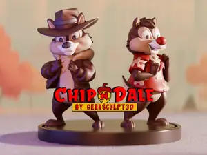 Chip and Dale Rescue Rangers Cartoon Fan Art