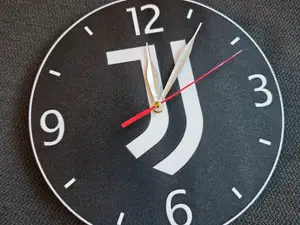 Juventus Inspired 3D Wall Clock–Modern Minimalist