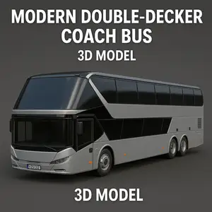 Modern Double-Decker Coach Bus