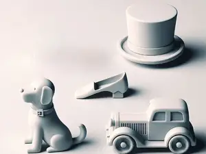 Minimalist Monopoly Tokens – Sleek Game Piece Set