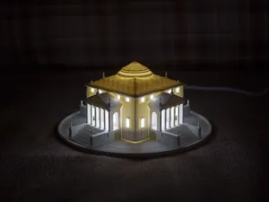 手掌中的建筑史第三弹——圆厅别墅(小夜灯) 可加入LED灯片