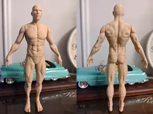 雕刻素描绘画参考用人体肌肉结构模型 男人素体肌肉模型 艺用肌肉学习记忆 总高26CM