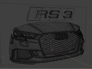 Frontal 3D del Audi RS3