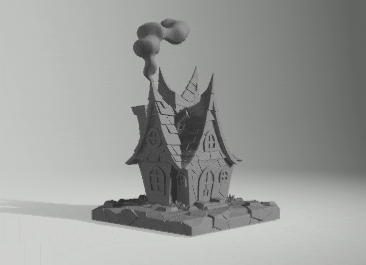 Haunted Halloween House with Spooky Details