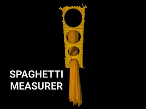 Realistic spaghetti measuring tool -textured pasta