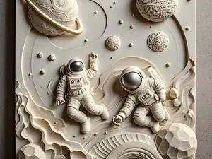 超时空星际宇宙宇航员石雕画 一体打印 a1mini适用