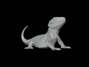 Realistic 3D Printed Lizard Figurine Model