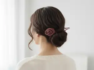 玫瑰花发簪｜优雅一体打印发饰｜Rose Hairpin