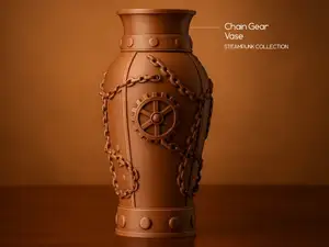 Chain Gear Vase — Steampunk Aesthetic Decor