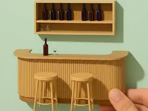 微缩景观—酒吧吧台桌椅组合