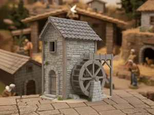 Mulino ad acqua realistico presepe natale nativita