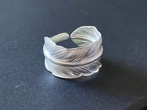 羽毛戒指 艺术个性简约戒指
