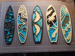 Surfboard Layered Wall Art – Set of 5