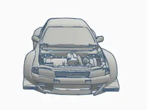 widebody nissan r33 opening hood