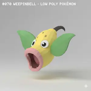 #070 Weepinbell – Low Poly Pokémon