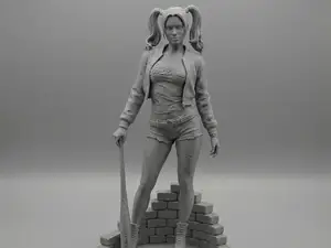 Harley Quinn on a pedestal