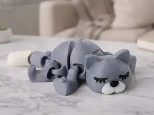 Cute Articulated Sleeping Cat Flexi Toy