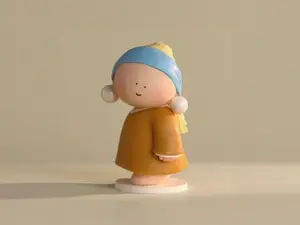 戴珍珠耳环的少女-大艺术家大美术馆大都会创意摆件儿童涂色